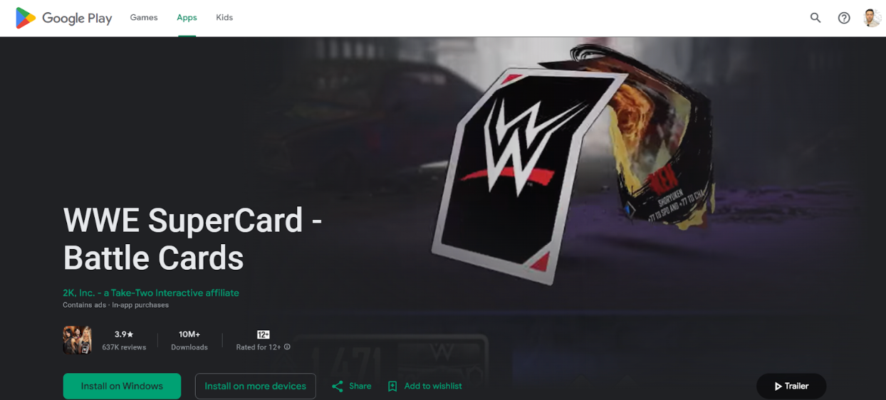 WWE SuperCard カード